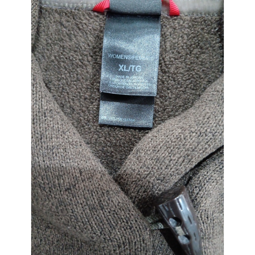 The North Face Womens Brown Fleece Toggle Shawl Neck Sweater XL Pullover 2475 - Picture 3 of 12